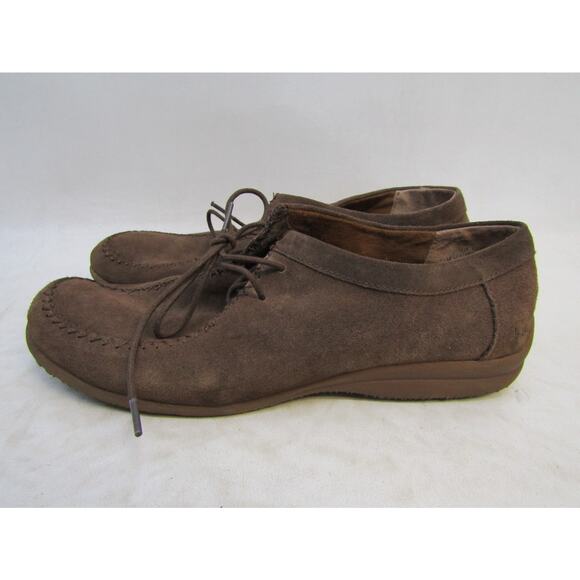 Born Womens Size 11 M Brown Suede Lace Up Mocc Toe Ankle Fashion Boots Bootie - Picture 1 of 11